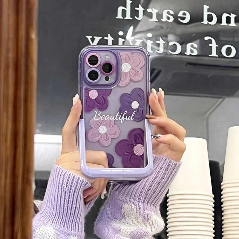 Coque iPhone avec Fleurs 3D & Message "Beautiful" – Protection & Style Féminin
