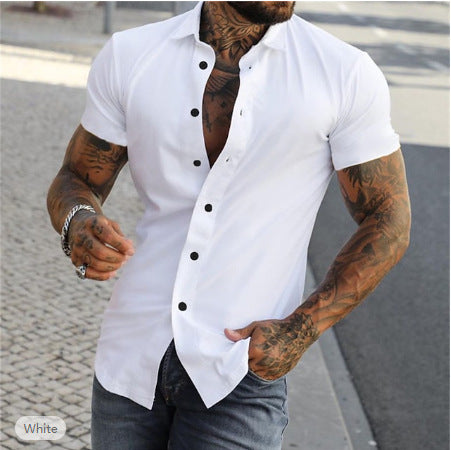 Chemise Slim Fit Homme – Manches Courtes – Ajustée & Élégante – Mode Été