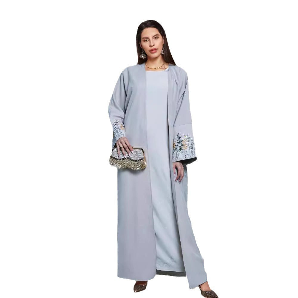 Abaya brodée florale – Élégance raffinée pour femme pudique Muslim