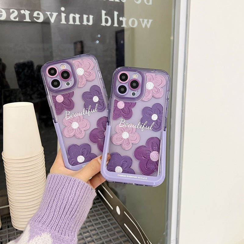 Coque iPhone avec Fleurs 3D & Message "Beautiful" – Protection & Style Féminin