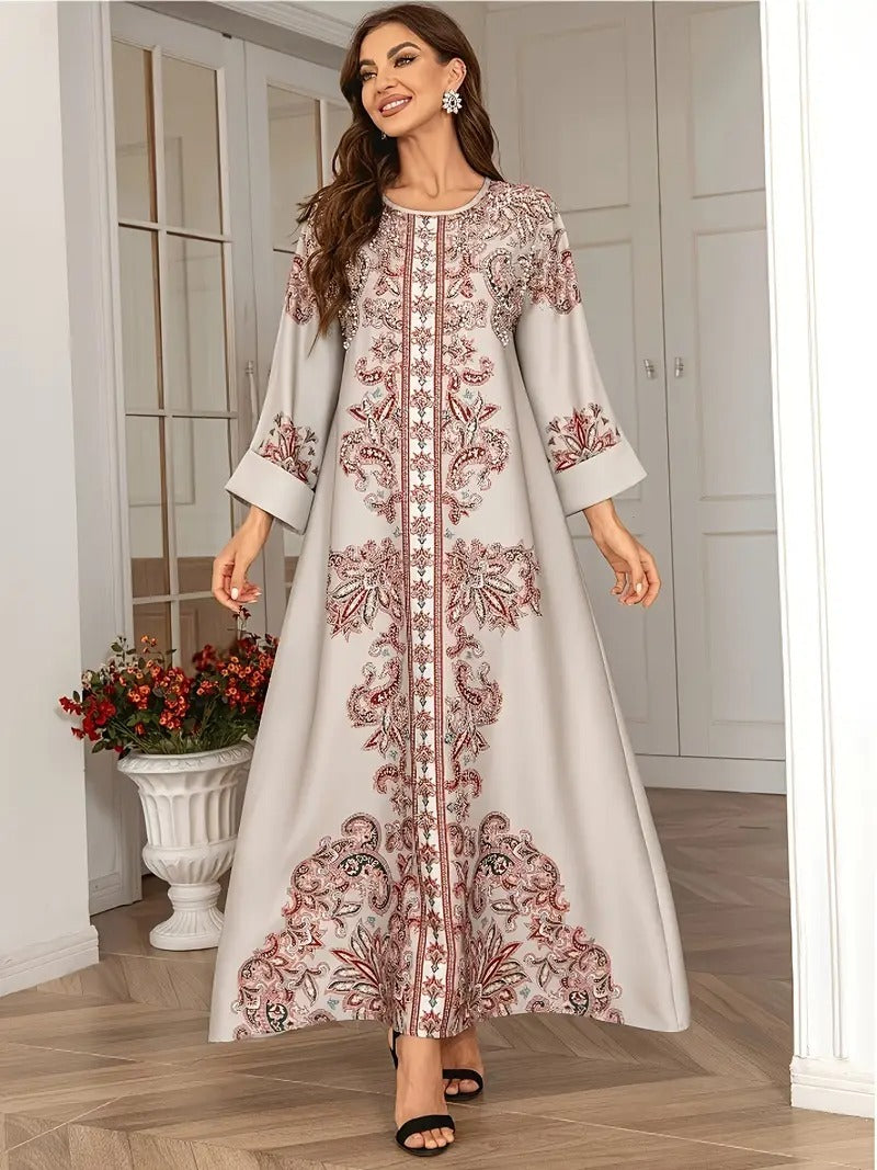 Abaya Brodée Blanche – Élégance & Raffinement