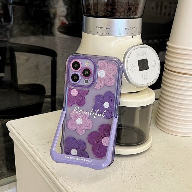 Coque iPhone avec Fleurs 3D & Message "Beautiful" – Protection & Style Féminin