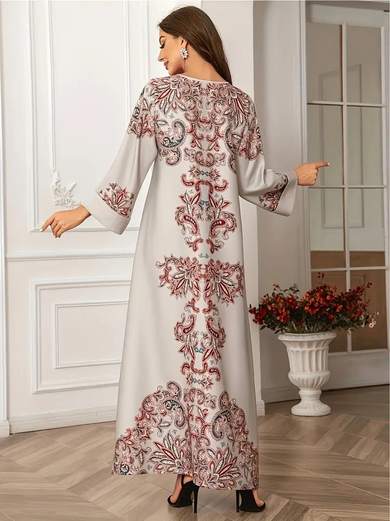 Abaya Brodée Blanche – Élégance & Raffinement