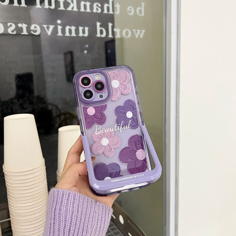 Coque iPhone avec Fleurs 3D & Message "Beautiful" – Protection & Style Féminin