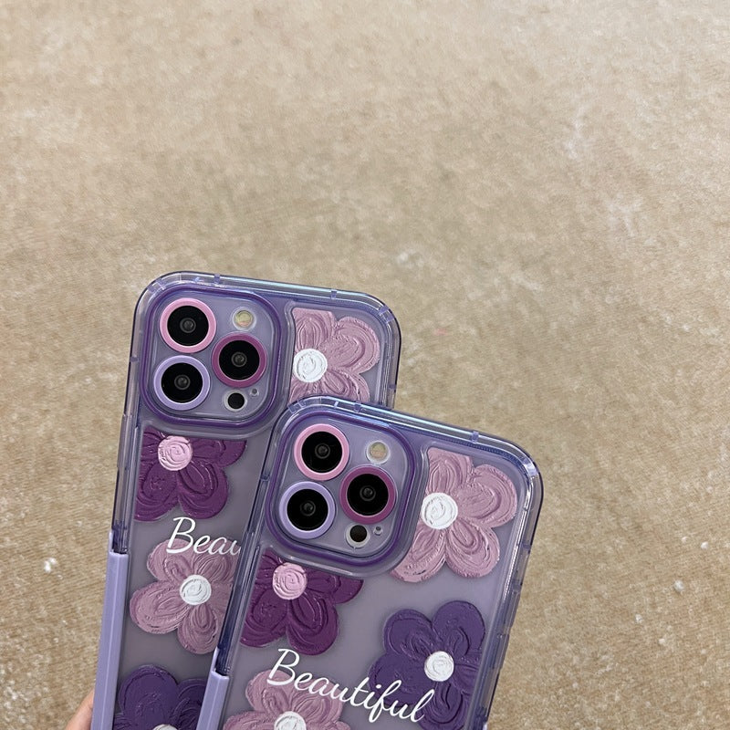 Coque iPhone avec Fleurs 3D & Message "Beautiful" – Protection & Style Féminin