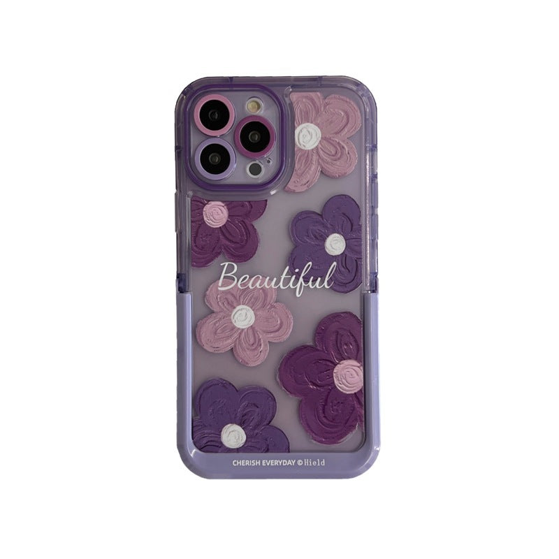 Coque iPhone avec Fleurs 3D & Message "Beautiful" – Protection & Style Féminin