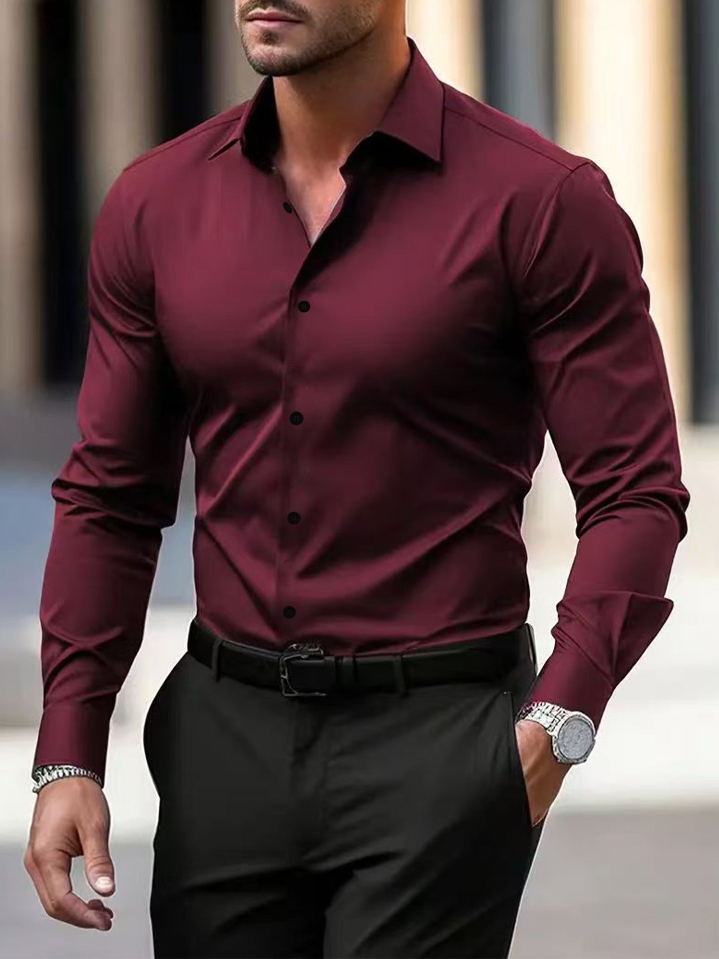 Chemise homme slim fit – Élégance et confort en plusieurs couleurs