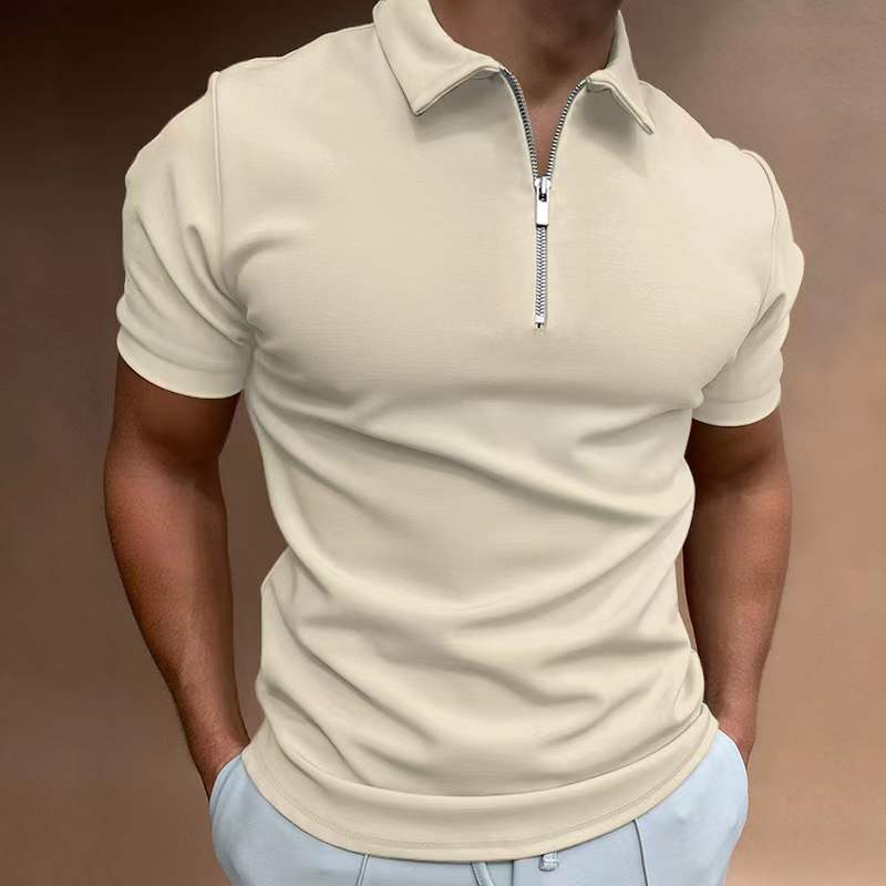 Polo Homme Manche Courte – T-shirt Polo avec Fermeture Éclair, Style Casual & Chic