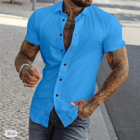 Chemise Slim Fit Homme – Manches Courtes – Ajustée & Élégante – Mode Été