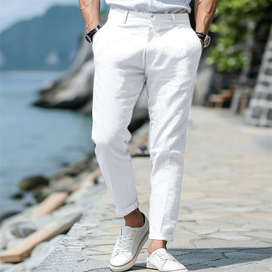 Pantalon Chino Homme Lin – Élégance décontractée | Disponible en plusieurs coloris