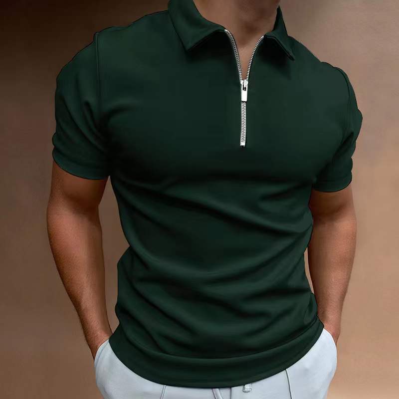 Polo Homme Manche Courte – T-shirt Polo avec Fermeture Éclair, Style Casual & Chic