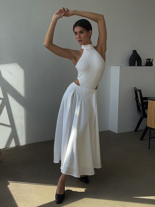 Jupe Satinée Élégance – Coupe Évasée & Taille Haute