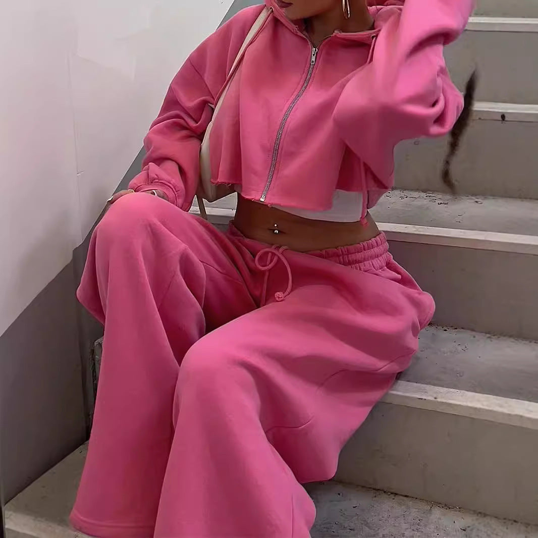 Ensemble Streetwear Chic – Crop Top & Pantalon Large