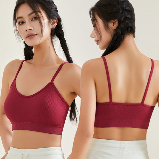 Brassière Femme Côtelée à Bretelles Fines – Confort Ultra & Look Minimal