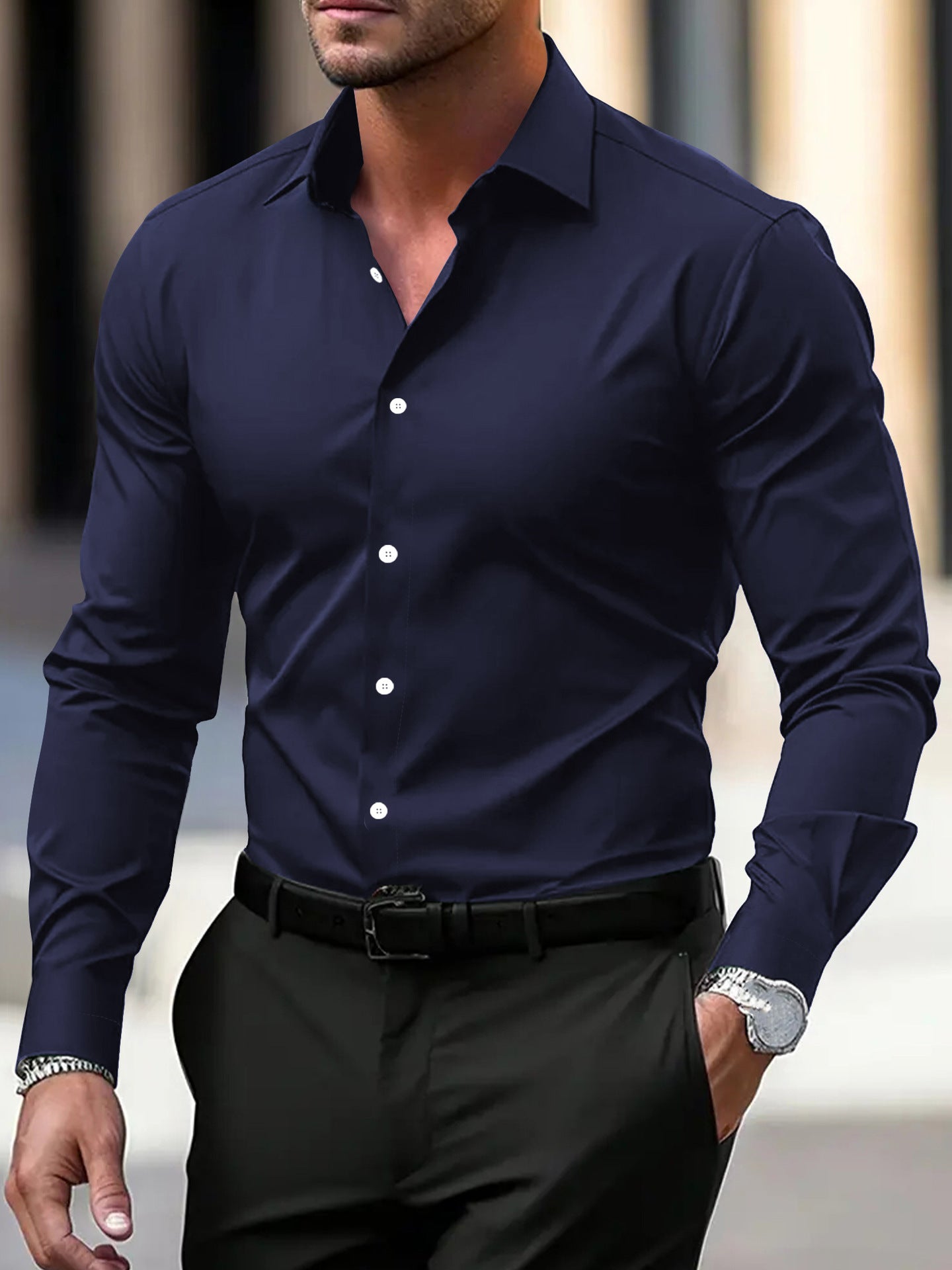 Chemise homme slim fit – Élégance et confort en plusieurs couleurs