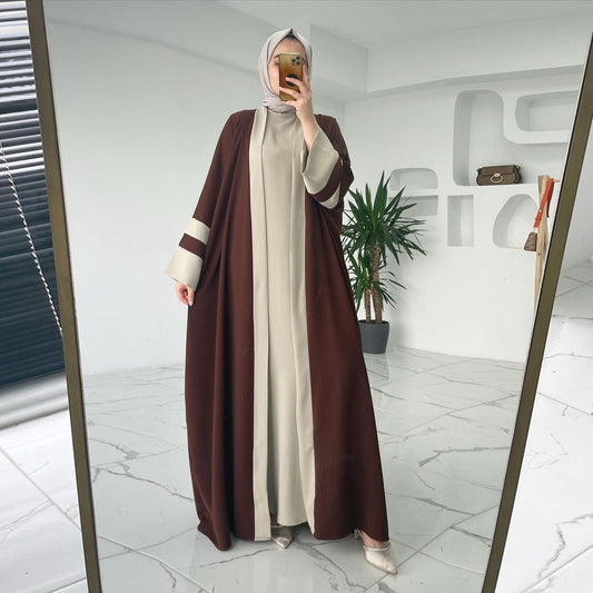 ABAYA CAPE BICOLORE – STYLE MODERNE ET MODÈSTE