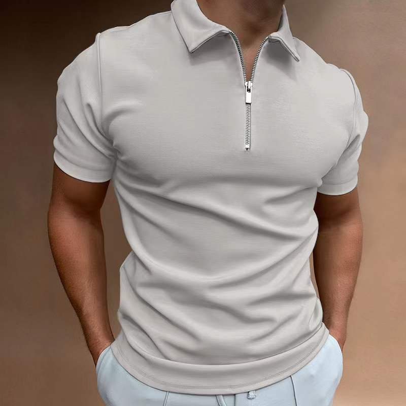 Polo Homme Manche Courte – T-shirt Polo avec Fermeture Éclair, Style Casual & Chic