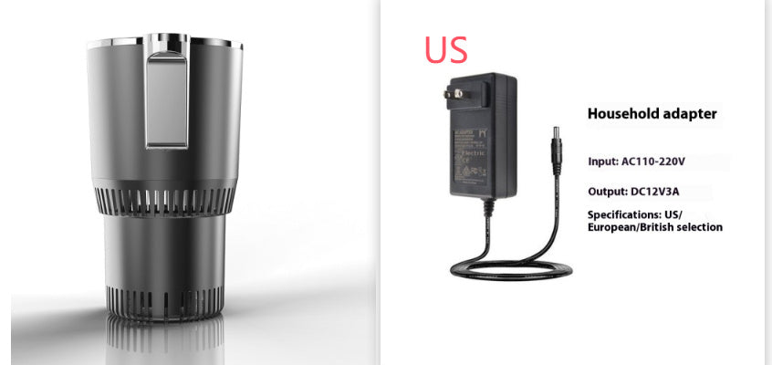 Mini Réfrigérateur & Chauffe-Tasse 2-en-1 Voiture – USB 12V, Affichage LED Température