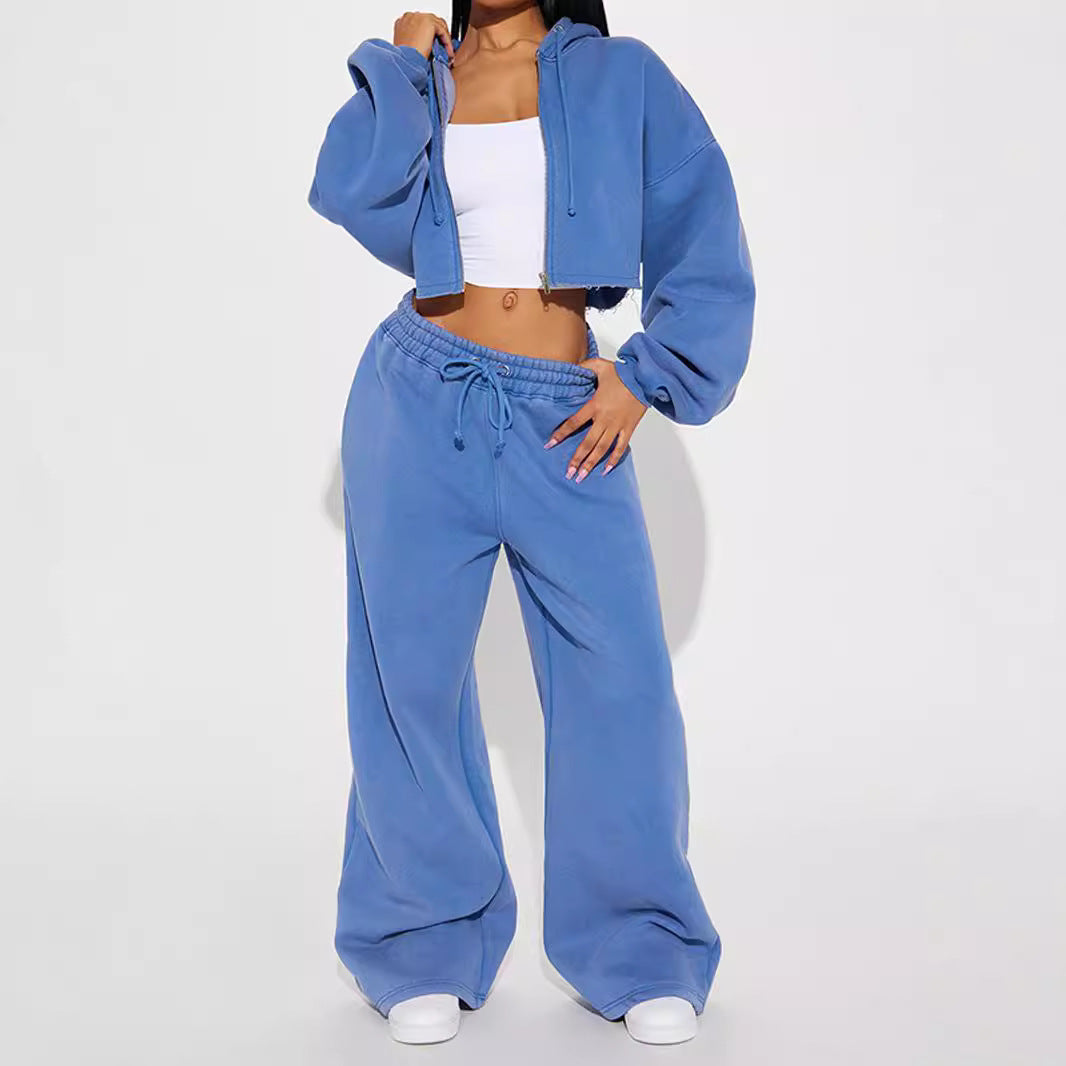 Ensemble Streetwear Chic – Crop Top & Pantalon Large